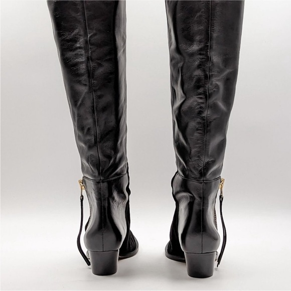 NEW Schutz Leather Tenia Overknee Boots Black 7.5 - Picture 6 of 13